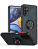 Moto G52 Hard PC Rear / Soft TPU Colorful Border Case with I-ring Holder - BLACK (Only Ground Shipping)