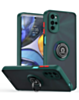 Moto G52 Hard PC Rear / Soft TPU Colorful Border Case with I-ring Holder - GREEN (Only Ground Shipping)