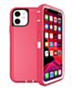 Heavy Duty Case for iPhone 12 / 12 Pro (HOT PINK & WHITE) (Only Ground Shipping)