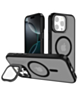 Slim Transparent Camera Stand Case with Wireless Charging - BLACK for iPhone 12 / 12 Pro (Only Ground Shipping)