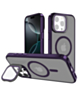 Slim Transparent Camera Stand Case with Wireless Charging - PURPLE for iPhone 12 / 12 Pro (Only Ground Shipping)