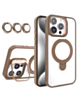 Magnetic Clear Case with 2 Kickstand & Camera Lens - DESERT TITANIUM for iPhone 12 / 12 Pro (Only Ground Shipping)
