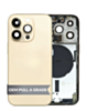 Back Housing Frame (GOLD) (US Version) (OEM Pull A Grade) with Small Components Pre-Installed for iPhone 14 Pro