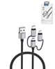 Onten 3in1 Aluminum USB A to C + M + L Charging Data Cable (3ft) (60W) (Only Ground Shipping)