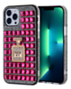 Crystal Stones Case with Perfume Adornment - HOT PINK for iPhone XR (Only Ground Shipping)