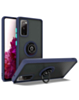 Galaxy S20 FE Hard PC Rear / Soft TPU Colorful Border Case with I-ring Holder - NAVY BLUE (Only Ground Shipping)