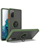 Galaxy S20 FE Hard PC Rear / Soft TPU Colorful Border Case with I-ring Holder - NAVY GREEN (Only Ground Shipping)