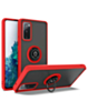 Galaxy S20 FE Hard PC Rear / Soft TPU Colorful Border Case with I-ring Holder - RED (Only Ground Shipping)