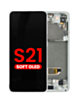 OLED Assembly with Frame for Galaxy S21 (G991) (Phantom White) (Aftermarket Plus Soft)