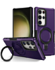 Hard PC Shockproof Case w /Ring Holder - DARK PURPLE for Galaxy S22 Ultra (Only Ground Shipping)