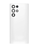 Back Cover Glass with Camera Lens and Adhesive for Galaxy S22 Ultra (S908) (Service Pack) (Phantom White)