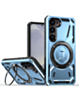 Full-Body Rugged Shockproof Case with Built-in Ring Holder - BLUE for Galaxy S23 (Only Ground Shipping)