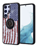 Galaxy S23 Plus Pattern Design Hard PC Rear/Soft TPU Colorful Border Case with I - ring Holder - FLAG (Only Ground Shipping)