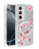 Flower Design Transparent Case with Wireless Charger - Style 1 for Galaxy S23 (Only Ground Shipping)