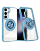 Galaxy S23 Transparent Wireless Charging Case with Ring Holder - BLUE (Only Ground Shipping)