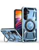 Full-Body Rugged Shockproof Case with Built-in Ring Holder - BLUE for Galaxy S23FE (Only Ground Shipping)