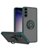 Galaxy S23 FE Hard PC Rear / Soft TPU Colorful Border Case with I-ring Holder - DARK GREEN (Only Ground Shipping)