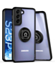 Galaxy S23 Plus Hard PC Rear / Soft TPU Colorful Border Case with I - ring Holder - BLACK (Only Ground Shipping)