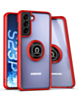 Galaxy S23 Plus Hard PC Rear / Soft TPU Colorful Border Case with I - ring Holder - RED (Only Ground Shipping)