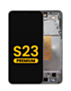 Purchase the OLED assembly with frame for Galaxy S23 S911 in phantom black. Premium quality.