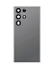 Back Cover Glass with Camera Lens and Adhesive for Galaxy S23 Ultra (S918) (No Logo) (Graphite)