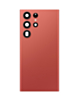 Back Cover Glass with Camera Lens and Adhesive for Galaxy S23 Ultra (S918) (No Logo) (Red)