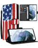 Leather Wallet Case with Card Slot - US FLAG for Galaxy S24 FE (Only Ground Shipping)