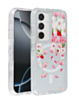 Flower Design Transparent Case with Wireless Charger - Style 6 for Galaxy S24FE (Only Ground Shipping)