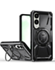 Full-Body Rugged Shockproof Case with Built-in Ring Holder - BLACK for Galaxy S25E (Only Ground Shipping)