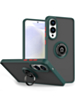 Galaxy S25E Hard PC Rear/Soft TPU Colorful Border Case with I - ring Holder - NAVY GREEN (Only Ground Shipping)