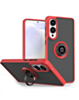 Galaxy S25E Hard PC Rear/Soft TPU Colorful Border Case with I - ring Holder - RED (Only Ground Shipping)