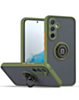 Galaxy S25 Plus Hard PC Rear / Soft TPU Colorful Border Case with I - ring Holder - GREEN (Only Ground Shipping)