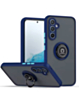 Galaxy S25 Plus Hard PC Rear / Soft TPU Colorful Border Case with I - ring Holder - NAVT BLUE (Only Ground Shipping)