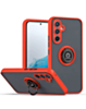 Galaxy S25 Plus Hard PC Rear / Soft TPU Colorful Border Case with I - ring Holder - RED (Only Ground Shipping)