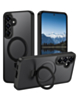 Carbon Wireless Charging Case with Ring Stand - BLACK for Galaxy S25 Plus (Only Ground Shipping)