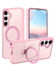 Carbon Wireless Charging Case with Ring Stand - PINK for Galaxy S25 Plus (Only Ground Shipping)