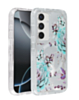 Flower Design Transparent Case with Wireless Charger - Style 8 for Galaxy S25 Plus (Only Ground Shipping)