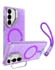 Glitter MagSafe Phone Case with Wrist Strap - PURPLE for Galaxy S26 (Only Ground Shipping)