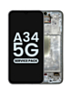 Stock up on the OLED Assembly with Frame for Galaxy A34 5G A346 2023 in Awesome Silver, Service Pack.