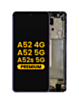 Order the OLED Assembly with Frame in Awesome Violet, Premium, for Galaxy A52 4G model A525 from 2021, A52 5G model A526 from 2021, and A52s 5G model A528 from 2021.