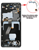 OLED Assembly with Frame for Galaxy S21 Ultra (G998) (Phantom Black) (Service Pack)