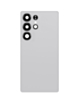 Back Cover Glass with Camera Lens and Adhesive for Galaxy S25 Ultra (S938) (No Logo) (Titanium White Silver)