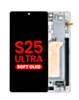 OLED Assembly with Frame for Galaxy S25 Ultra (S938) (Titanium White Silver) (Aftermarket Plus Soft)