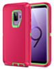 Heavy Duty Case for Galaxy S9 (HOT PINK & GREEN) (Only Ground Shipping)