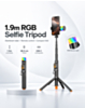 Auto Pop-Up Selfie Stick Tripod with Bluetooth Remote (BLACK) (Only Ground Shipping)