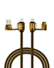 Ven-Dens USB A+C to C+L Fast Charging Data Cable with Lanyard (GOLD) (60W) (6ft) (Only Ground Shipping)