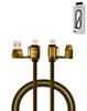 Ven-Dens USB A+C to C+L Fast Charging Data Cable with Lanyard (GOLD) (60W) (6ft) (Only Ground Shipping)