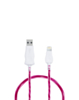 Visible USB A-L Non-MFI Flowing LED Fast Charging Cable (PINK) (3ft) (10W) (Only Ground Shipping)