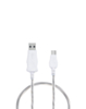 Visible USB A-C Flowing LED Fast Charging Cable (GRAY) (3ft) (10W) (Only Ground Shipping)