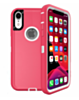 Heavy Duty Case for iPhone XR (HOT PINK & WHITE) (Only Ground Shipping)